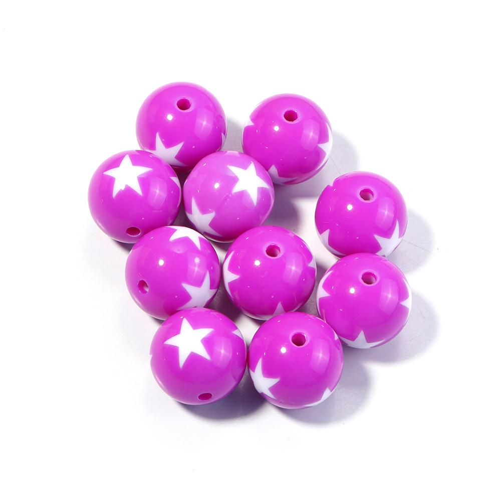 10-20pcs/lot 12 16 20mm Acrylic Beads Double Color Star Round Beads Loose Spacer Beads For Jewelry Making DIY Bracelet Necklace