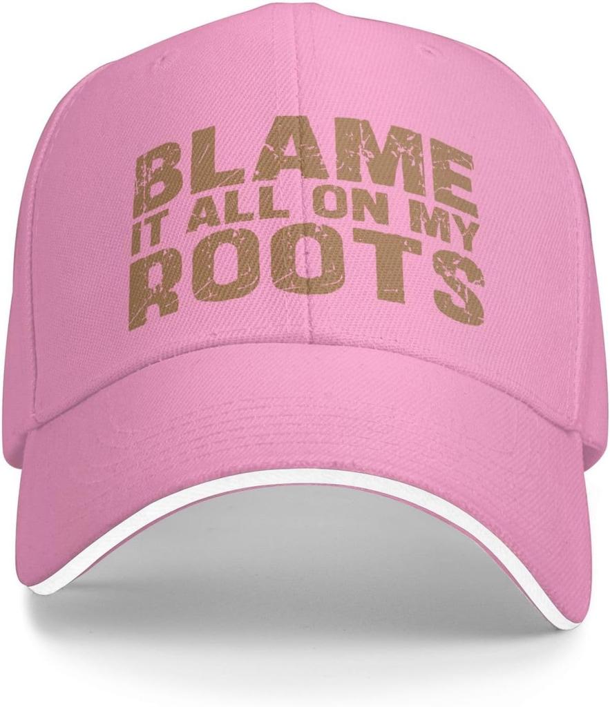 Blame It All On My Roots Baseball Cap Polyester Distressed Graphic Trucker Hat For Adult