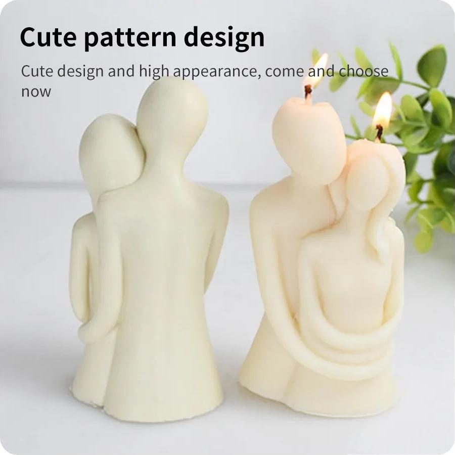 DIY Embrace Couple Portrait Candle Silicone Mold Cake Baking Mould Aromatherapy Plaster Home Ornaments