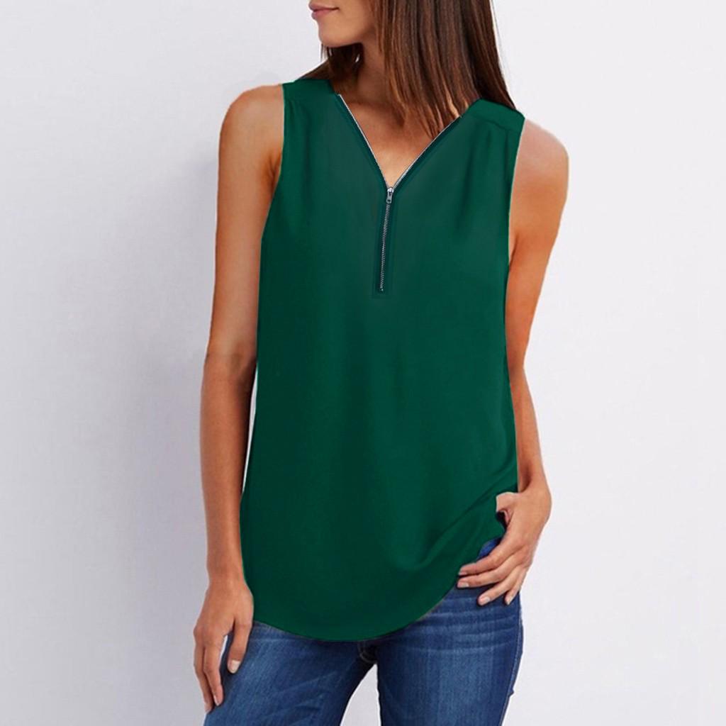 Womens Casual Vest Shirt Ladies V Neck Sleeveless Loose T-shirt Blouse Tee Top