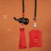 "Chinese Sandalwood Fortune Gourd Car Pendant for Safe Travel - High-End Car Accessory for Men and Women"