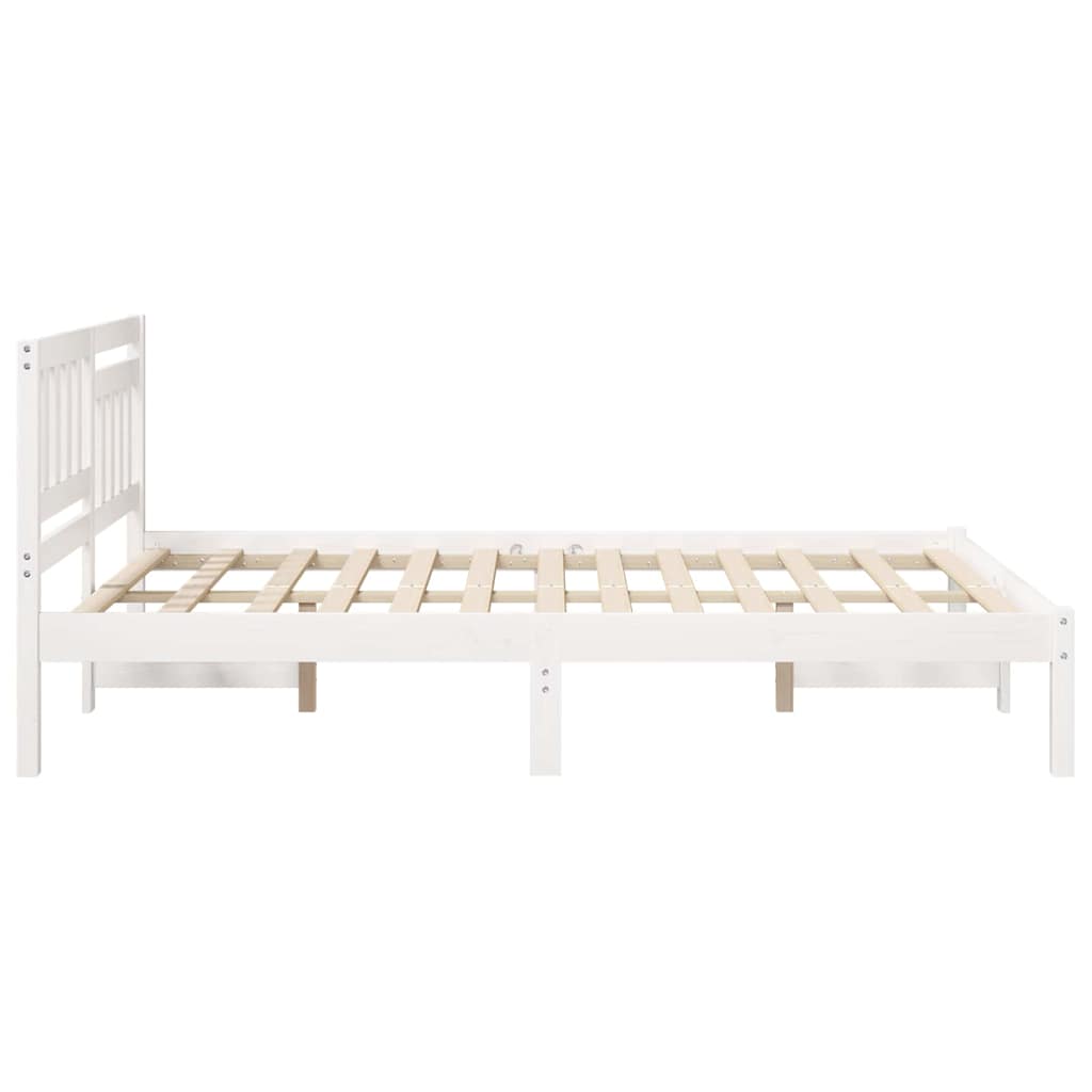 Bed Frame with Headboard White 120 x 200 cm Solid Pine Wood