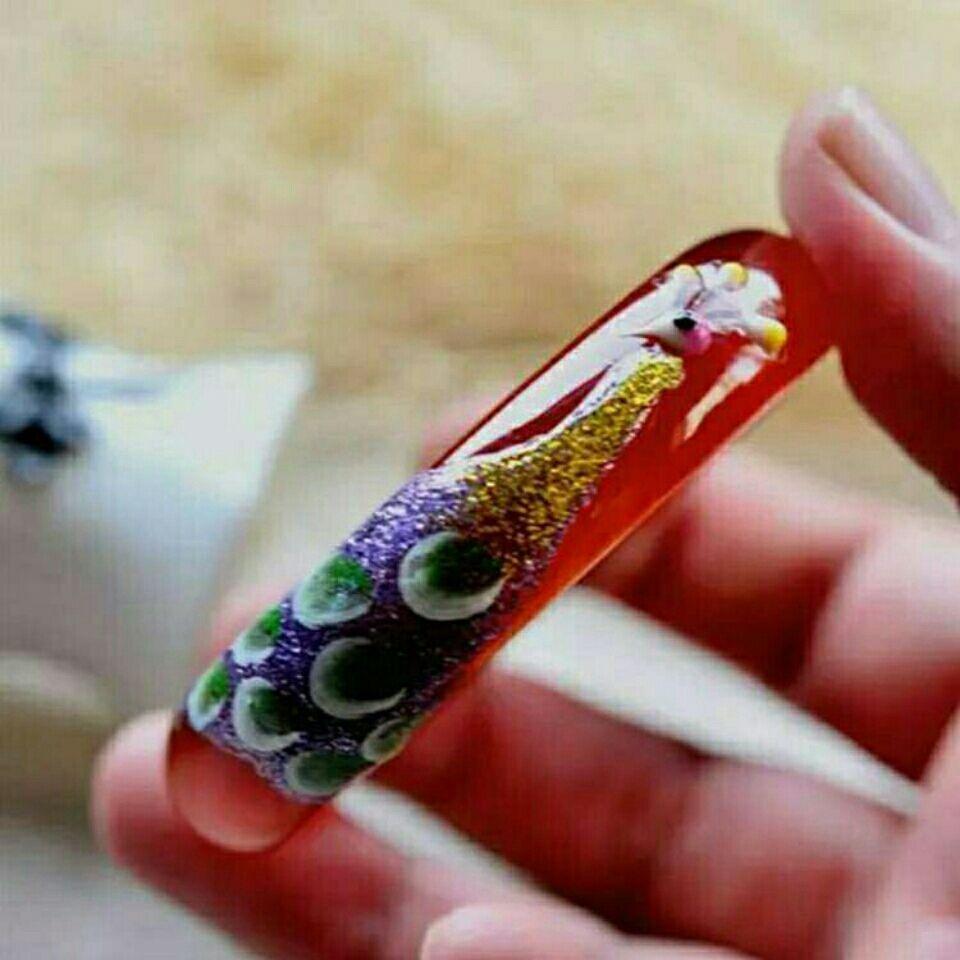 Расписной браслет-резьба «Павлин», инкрустированный перламутром и нефритом, женский защитный браслет 64MM