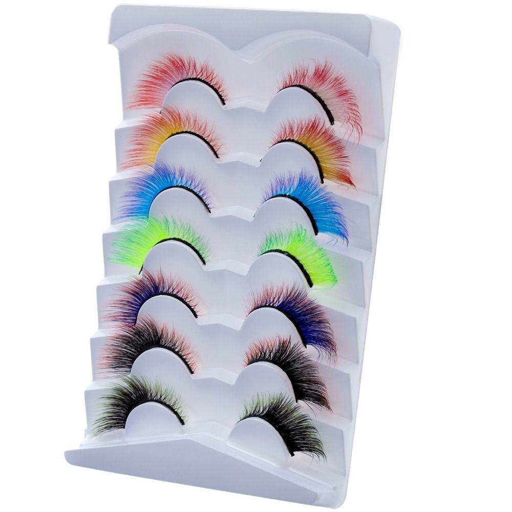 

Look Dramatic for Halloween Cosplay False Eyelashes Colored Lashes Fake Eyelashes Cat Eye Lashes