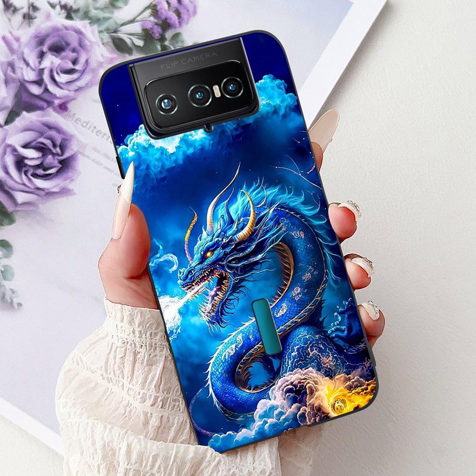 For Asus Zenfone 7 ZS670KS Case I002D Popular Flower Soft Black Silicone Phone Cover For Zenfone 7 Pro ZS671KS Funda I002DD Capa