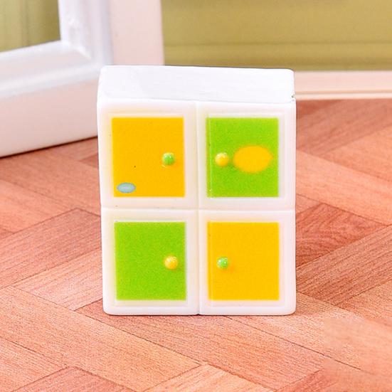 Yousheng Miniature Dollhouse Furniture Mini Resin Bed Sofa Cabinet Table Accessories Lemon Style Tiny Pretend Play Props for Fairy Garden Doll House