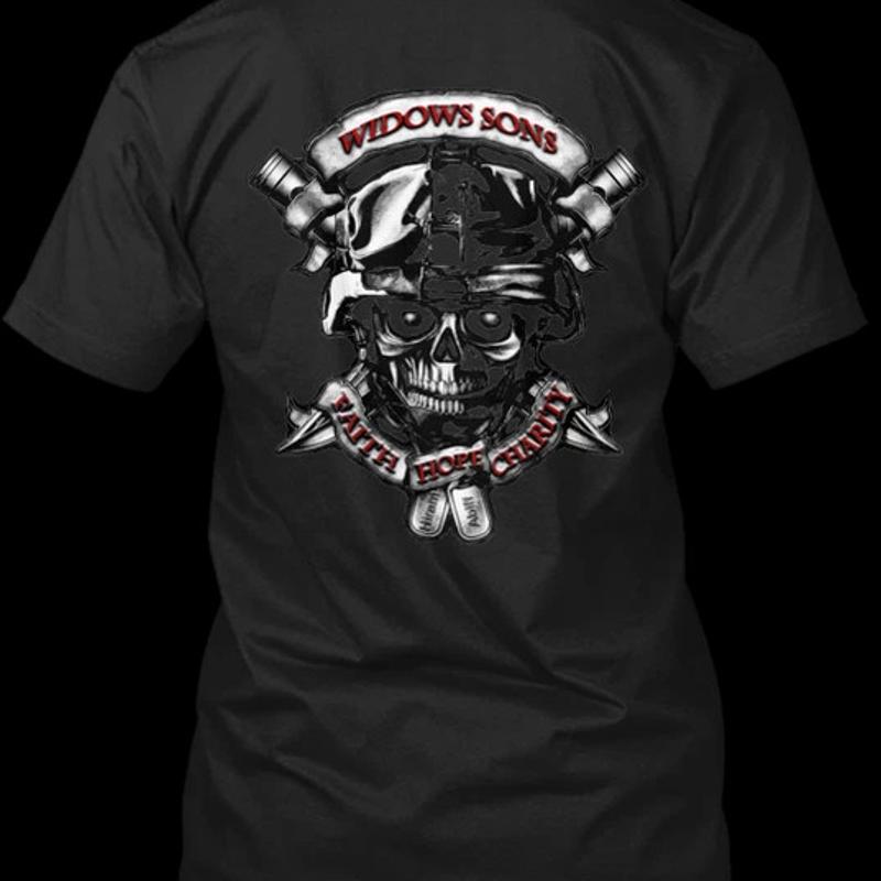 

Widows Sons Faith Hope Charity Size Premium T Shirt M 2XL 5XL різнокольоровий