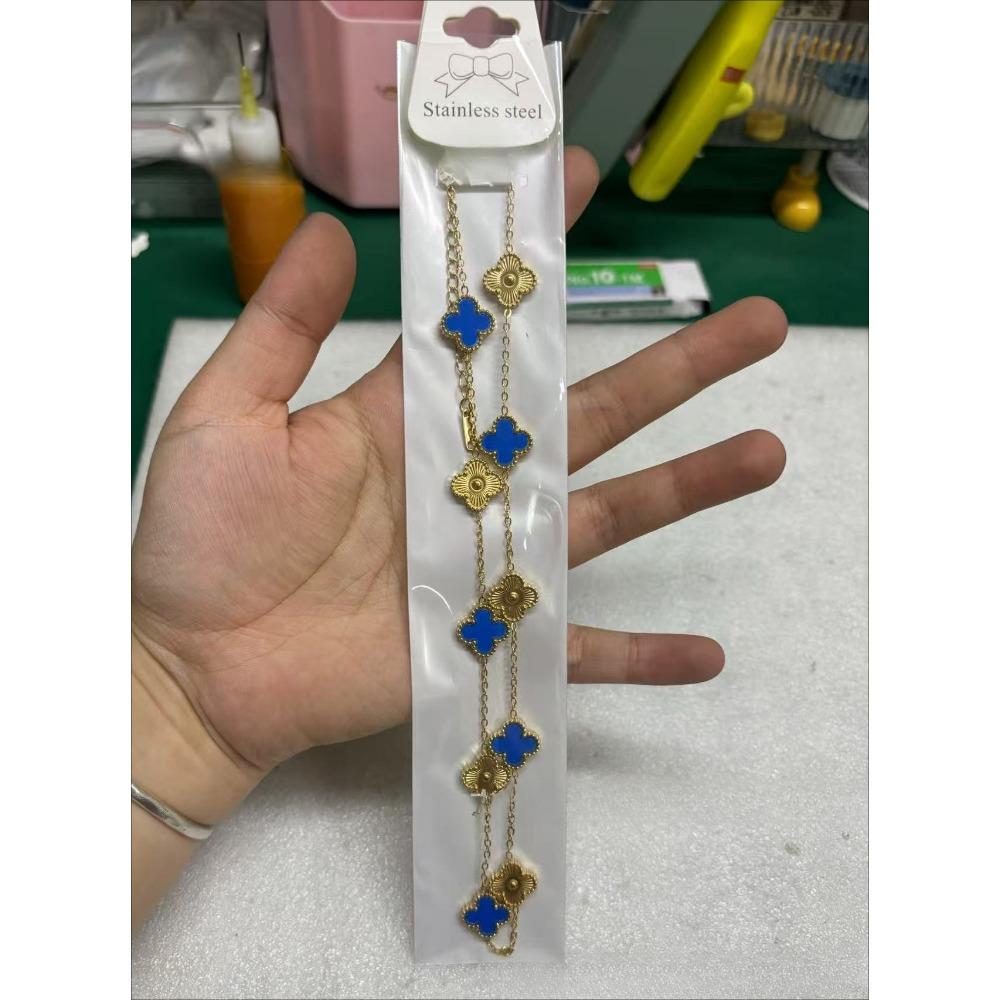 Ten Flower Necklace Double-Sided Four-Leaf Clover Clavicle Chain High-End Women's Necklace