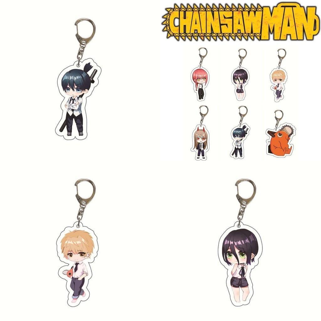 Compact Chainsaw Man Bag Pendant Acrylic Keychain Double Sided Printing Keyring