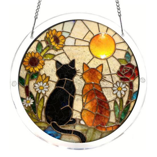 Yousheng Acrylic Puzzle Suncatcher DIY Jigsaw Puzzle Suncatcher Kit with UV Printed Design Colorful Window Hanging Ornament for Home Garden Decor