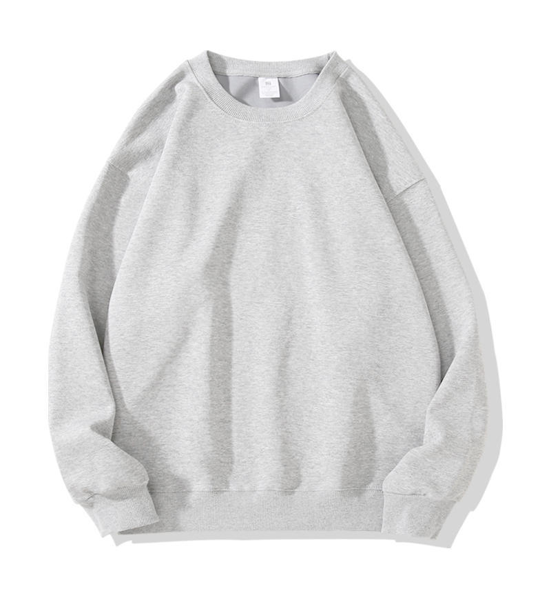 Silver Fox Fleece Sweatshirt Fleece-Lined Thickened Crew Neck Sweatshirt Men's & Women's Fashion Fall Winter Loose-Fit Drop-Shoulder Basic Sweatshirt