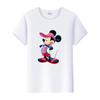Casual Disney Cartoon Minnie Summer Blouses Men T-shirt White 2000s Tees Women Tshirt Ladies Mickey Mouse Tops Oversized Clothes