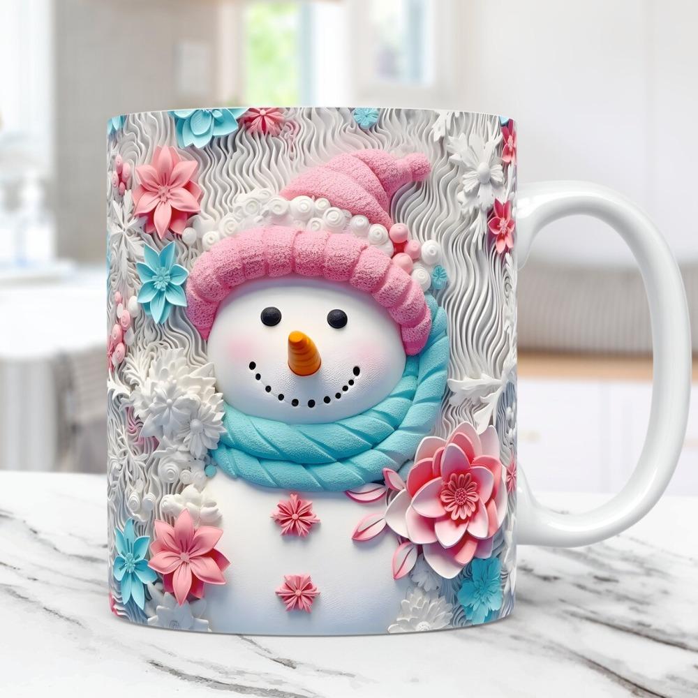 Christmas snowman ceramic coffee mug tea cup