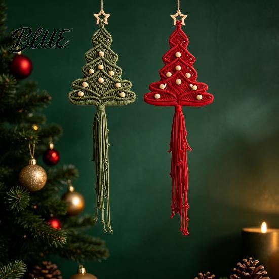 Unique DIY Christmas Trees Boho Make 2 Tree Kit Presents Braided Cotton Rope Knot Craft