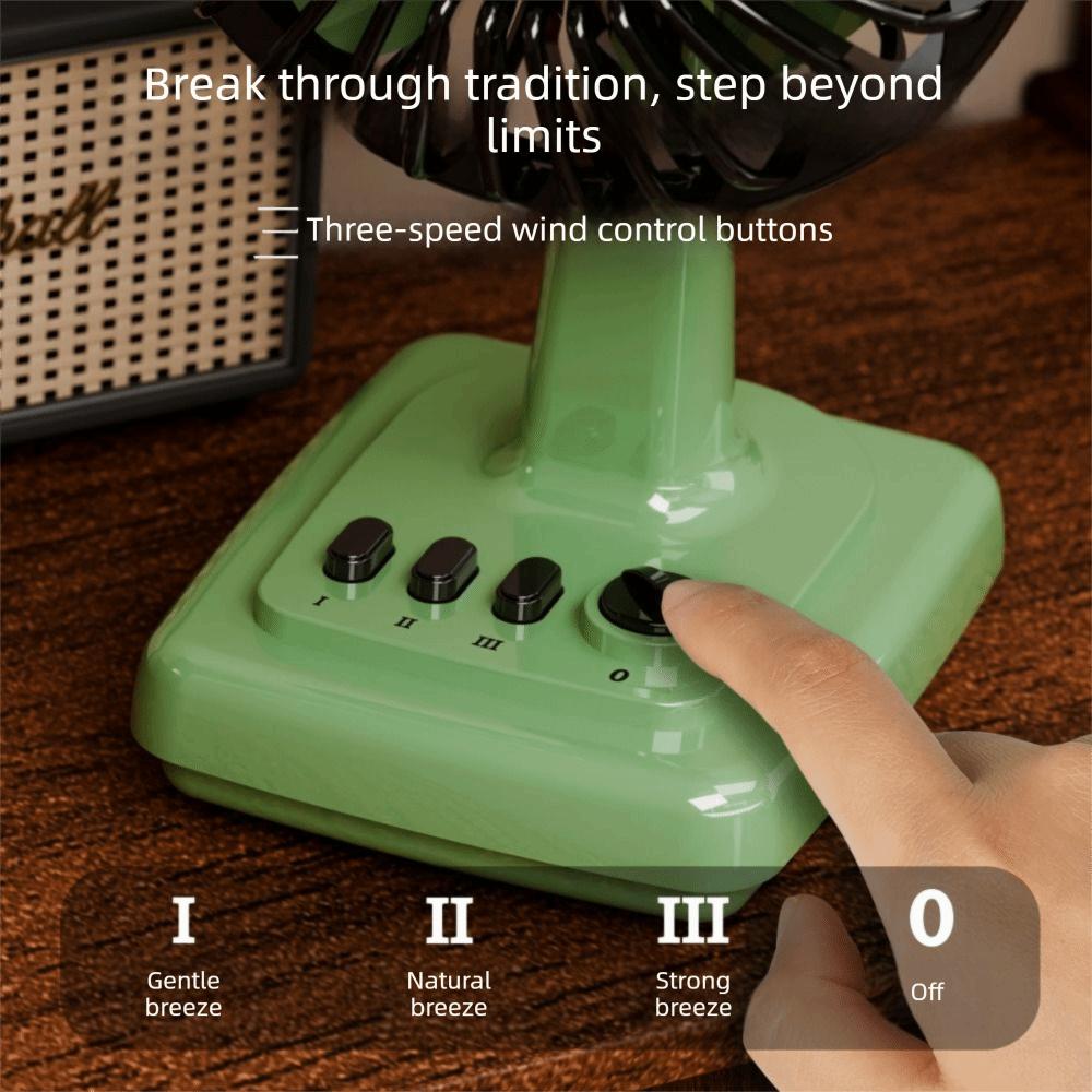 Portable Rechargeable Desktop Fan Mini Retro Cream Fan Portable Mini Electric Fan Desk Use