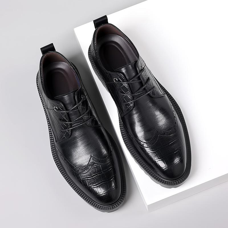 FashionSpring Autumn British Style Business Dress Men's Shoes Fashion Casual New Designer Leather Casual Platform Wedding Shoes for Men