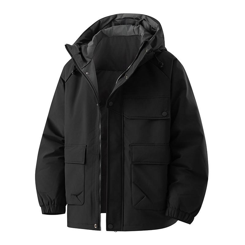 Mens Hooded Puffer Jacket Winter Warm Thick Down Coat Loose Fit Casual Outerwear Cold Weather