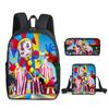 DER ERSTAUNLICHE DIGITALE ZIRKUS Rucksack-Set aus 3 Stück Großer Schulrucksack Reise-Tagesrucksack für Kinder Jugendliche Erwachsene