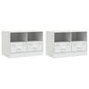 TV Cabinets 2 pcs White 67 x 39 x 44 cm Steel