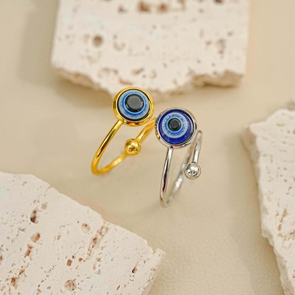 Gothic Adjustable Creative Bangle Zinc Zinc Alloy Blue Eye Ring New Demon Eye Bracelet  Daily Wear