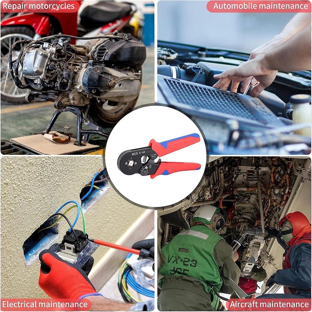 Crimping Pliers, Hsc8 6-4 Crimping Pliers, 1200 Electrical Crimp Terminals 0.25-10mm-lug Crimping Pliers, Multipurpose Crimping Pliers