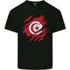 Torn Tunisia Flag Tunisian Day Football Kids T-Shirt Childrens