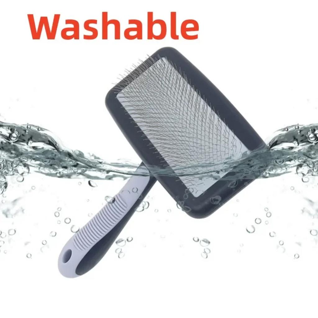 New Stainless Steel Dog Grooming Comb Brush for Dog Cat Pet Hair Removal - Gentle Massage Brush for Dogs Cats with Hair Knots Op