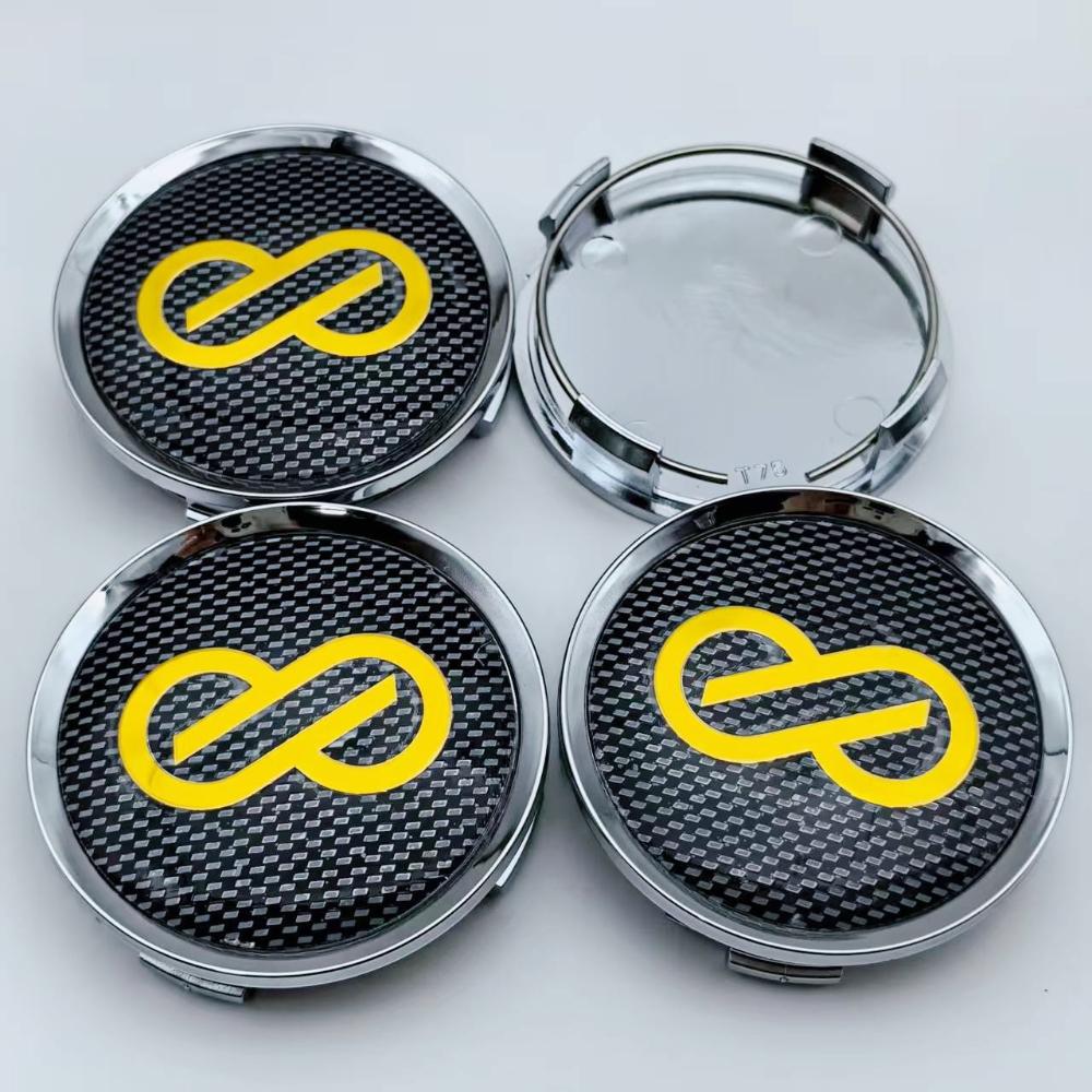4 Stück Außen-Ø 74mm / Innen-Ø 69mm JDM ENKEI Logo Aufkleber Auto Radnabendeckel Auto Zubehör für Räder Nabenkappe Felge Radkappen Abdeckung Ersatz
