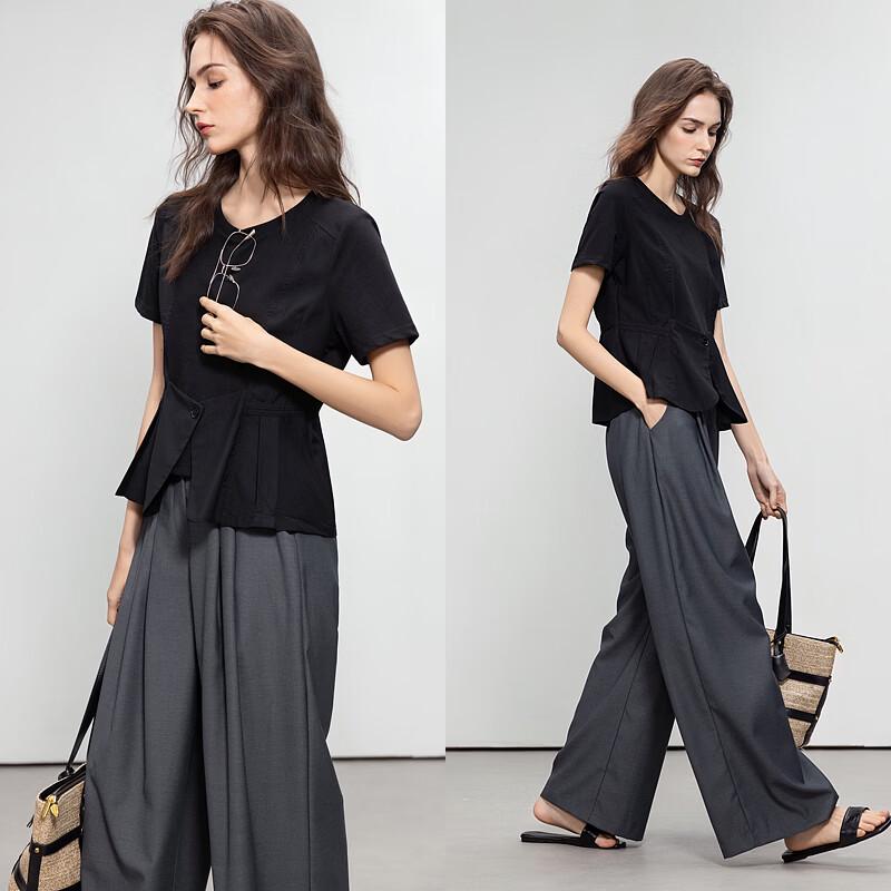 Women's Elegant Ruffle Patchwork Short Sleeve Top