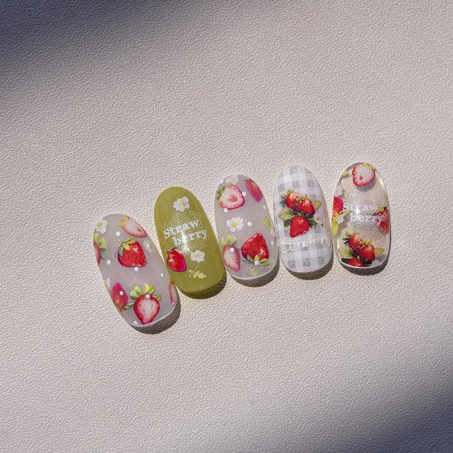 Рельефные кружевные наклейки для ногтей с клубникой. Изготовление своими руками — фото 7