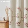 1PC NAPEARL 70-80% Shading Beige Comfortable Blackout Curtain with Embroidered Elegant Sheer Curtain for Bedroom Living Room Home Decor
