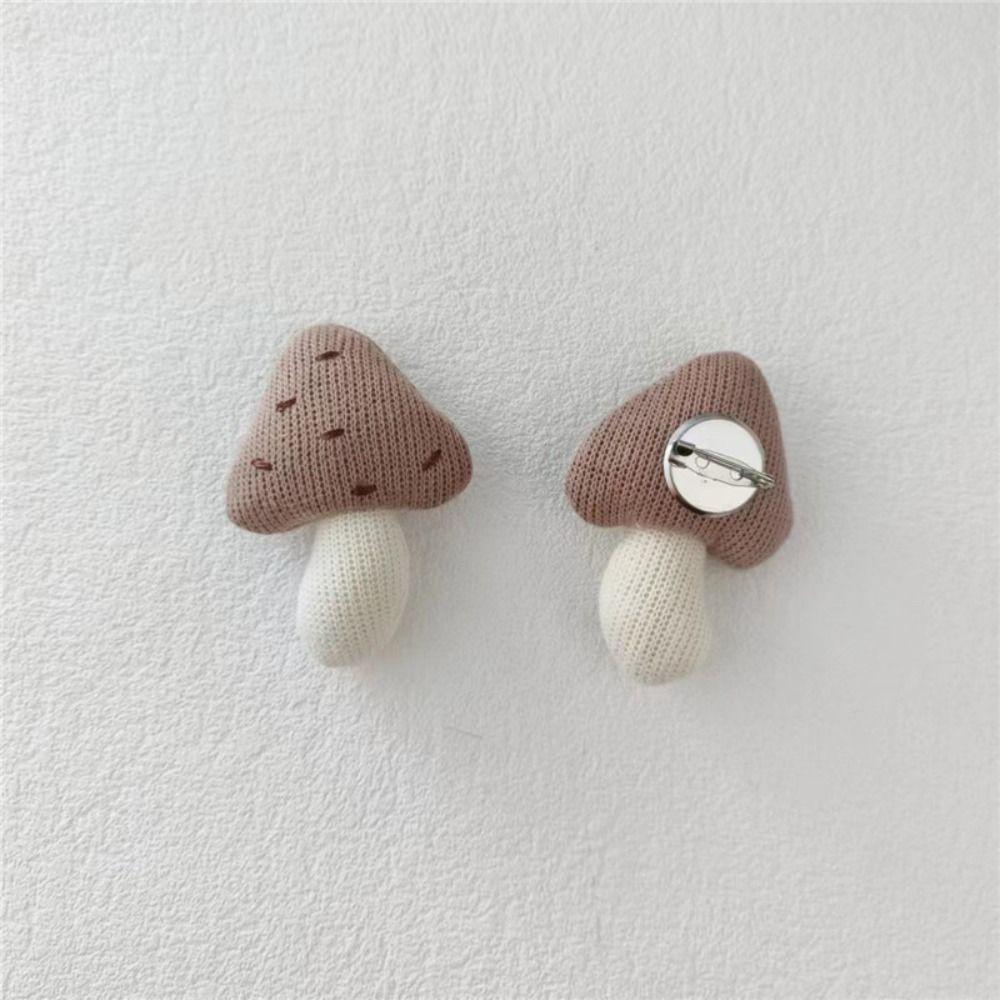 1 Pair Fabric Fabric Mushroom Pin Handmade Handcrafted Pin Premium Woodland Brooch Bag Accessory