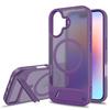 Funda Trasera Protectora de Impacto con Soporte, Carcasa Magnética, Soporte para Carga Inalámbrica Magsafe, PC Rígido Mate Translúcido + TPU para iPhone 16 17