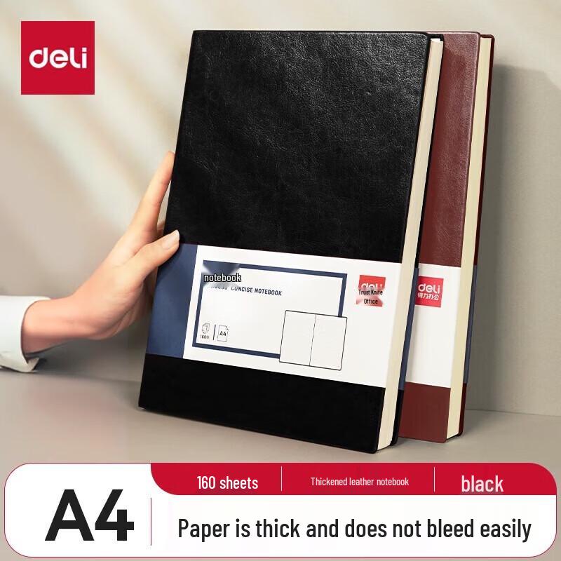 Deli Leather-Bound Business Notebook