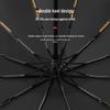 Sturdy Windproof UV-Protection Umbrella with Wooden Handle and 168 Reinforced Ribs for Sunny/Rainy Days