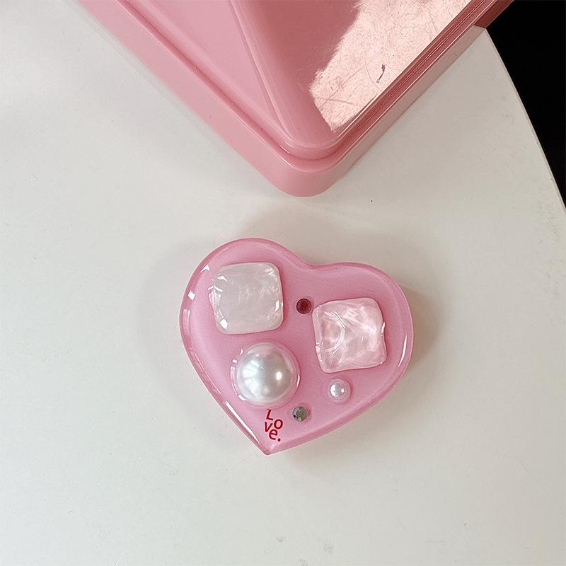 Korean Style Heart Gemstone Phone Holder & Stand