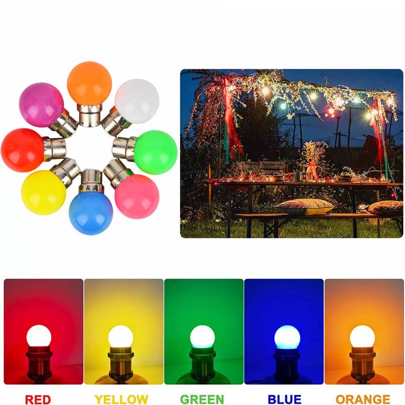 Colorful Led Bulbs B22 Mini Globe Pc Shell 2w Lighting Party Decorative Bulb