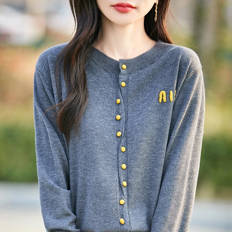 Women's Lightweight 50% Wool 50% Mulberry Silk Cardigan - 4-Season Versatile Knitwear for All-Year Comfort & Style