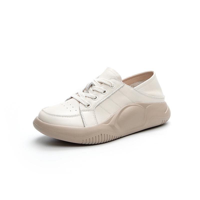 

Новые туфли медсестры на толстой подошве, увеличивающие рост, ретро, дышащие и повседневные туфли-одинарки 40 бежевый