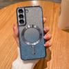 For For Samsung S24 S25 Ultra  Plating Frame Flash  Magnetic Phone Cover For For Samsung Galaxy S23 S22 Plus S21 FE Case