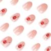 3D Glitter Cherry Nail Art Tips - Short, Round, Wearable Sparkle Nails