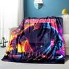 1PC Custom Name DJ Neon Lights flannel blanket versatile,all-season throw suitable for the living room,bedroom,camping,travel,and gift