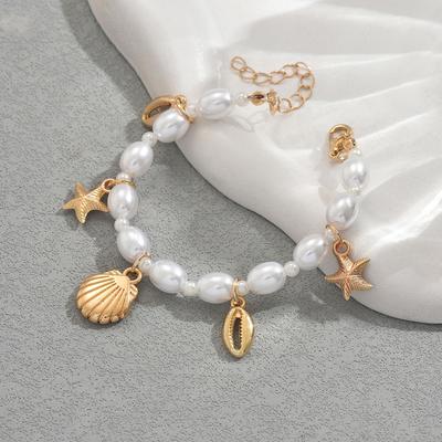 New Ladies Bracelet Geometric Ocean Series Handwoven Bracelet Shell Starfish Design