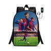 Child School Bags for Student Rucksack L-Lamin Yamal Sport Bookbag Kids Gift Football Star Backpack with USB Interface Bag