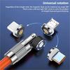 6A 3 1 Magnetic Fast Charger Cable 540 Degree Rotation Head 120W Silicone Data Charging Cable for iPhone Samsung Printer Use