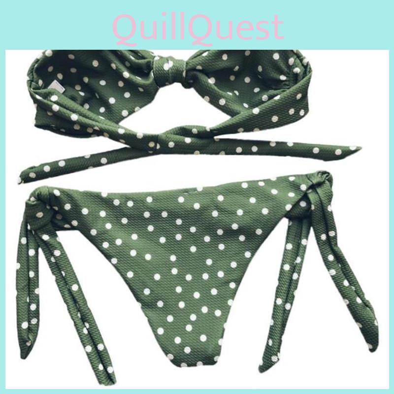 Premium Quality Women Summer Swimwear Fashion Wave Dots Bikini Set For Timeless Style