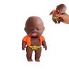 Ugly Doll Pinching Joy (In Orange Clothes) Creative Stress Relief Pinching Joy Ugly Cute Black Doll Toy Slow Recovery Pull & Pull Joy Fingertip Doll