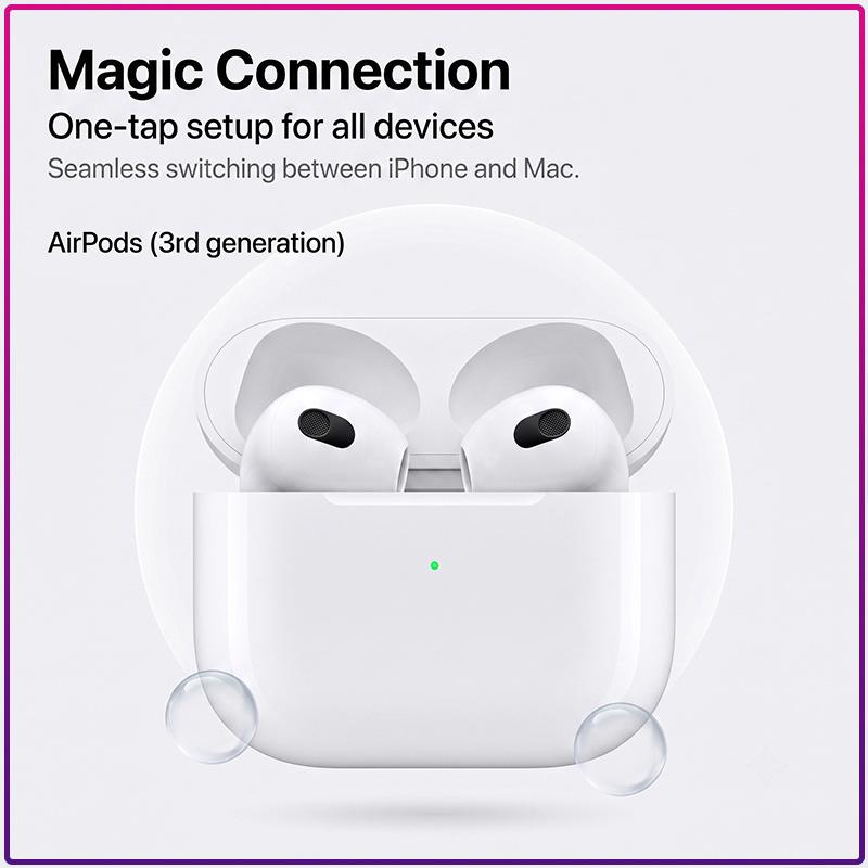Spatial Audio Bluetooth Wireless Earbuds AirPods 3 Design Touch Sensor Clear Voice Call Portable Charging Box In Ear Sports Bluetooth Headphones