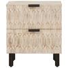Nightstand with Drawers White 40 x 33 x 46 cm Solid Mango Wood
