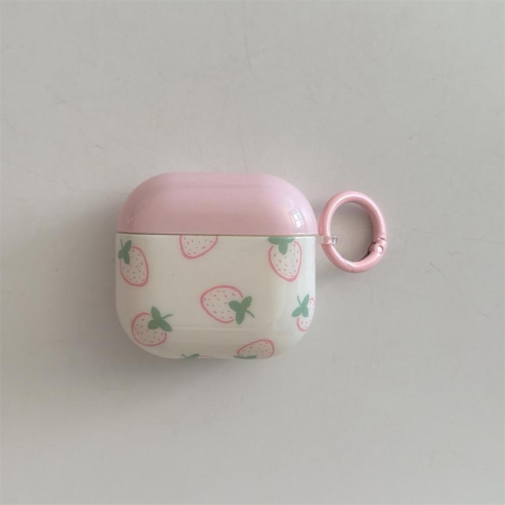 Cute Pink Strawberry Earphone Cover for Apple AirPods 1 /1 Generation Cartoon Bluetooth Case PRO1/PRO1 Niche
